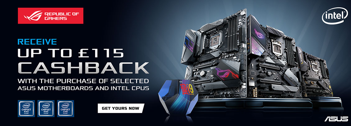 Get cashback with eligible ASUS Motherboards + Intel CPUs | Ebuyer.com